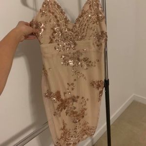 Gold sequin dress